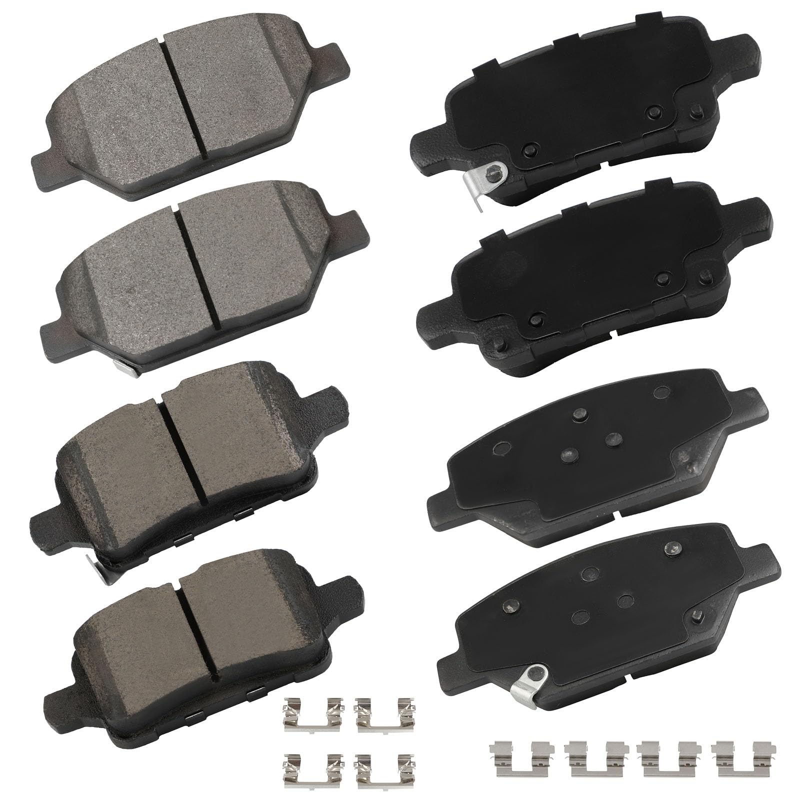 cciyu D1886 D1915 Brake Pads w/Hardware Front Rear Disc Brake Pad Set