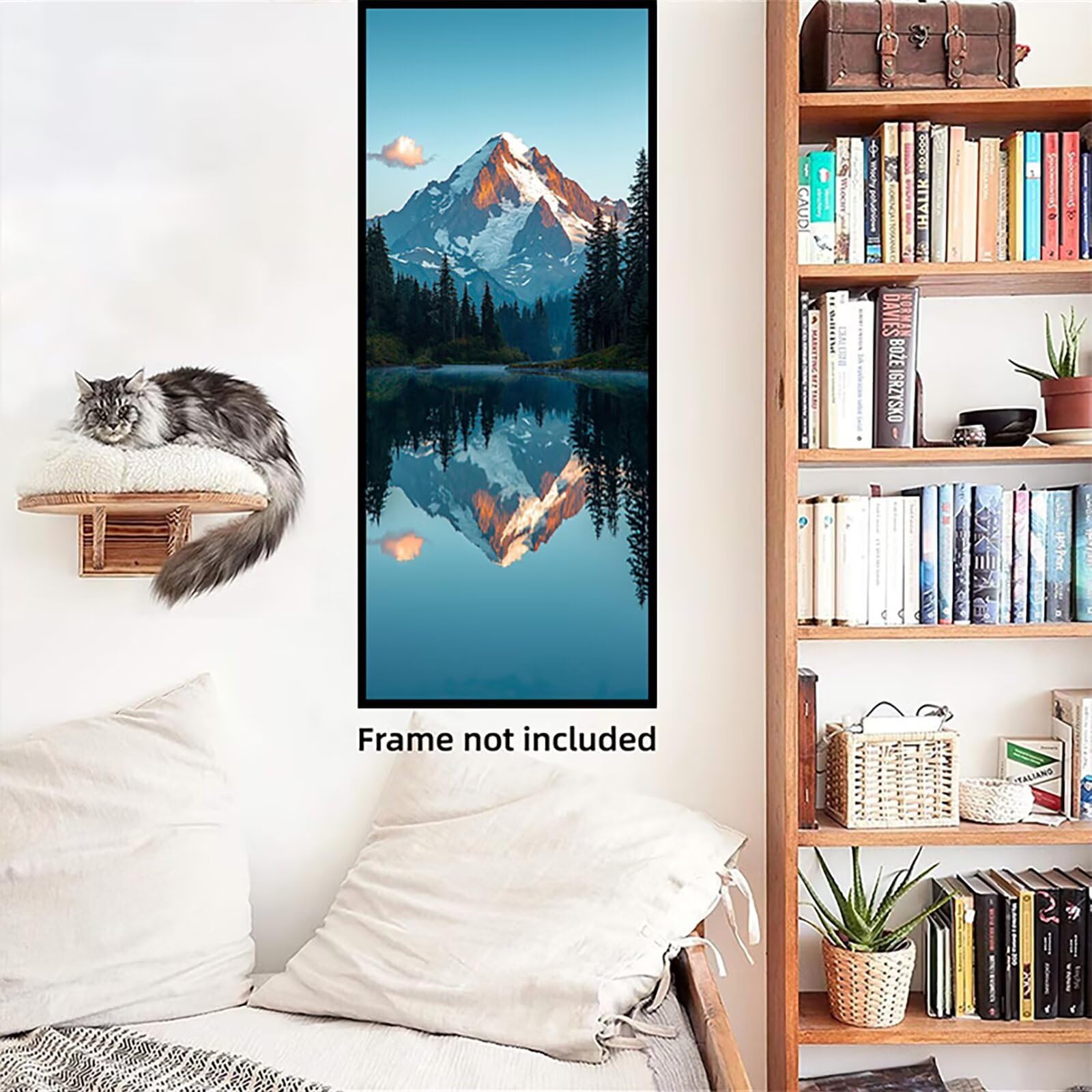 Malen Nach Zahlen 50x150cm Leinwand Fuji-Berg Malen Nach Zahlen Erwachsene mit Ohne Rahmen, DIY Kreativ Set für Erwachsene mit Pinseln und Acrylfarbe, Zimmer Deko See Landschaft Geschenk, P0M-905