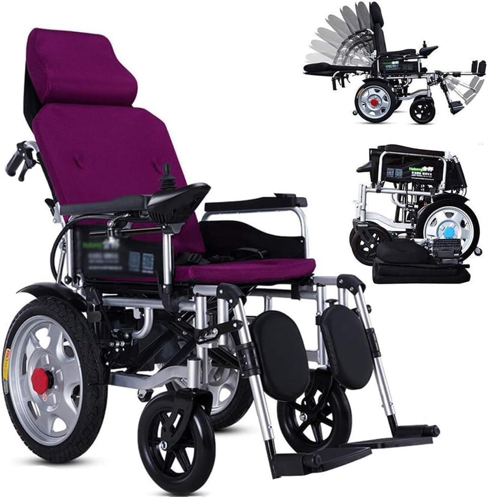 Sedia a rotelle elettrica Pieghevole e Leggera con Doppio Motore, Sedia da Viaggio Portatile per Anziani e disabili con Schienale reclinabile, Design per Una Facile Mobilità