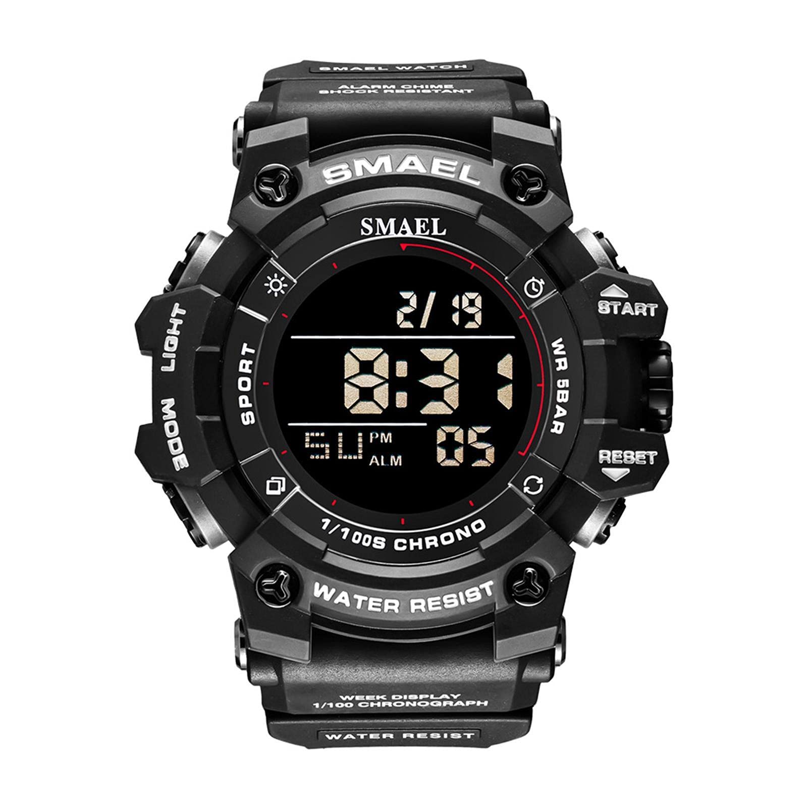 Montre De Sport Electronique Digitale Étanche pour Homme Militaire Montres De Sport Extérieur Multifonction Chronographe À Quartz Numérique