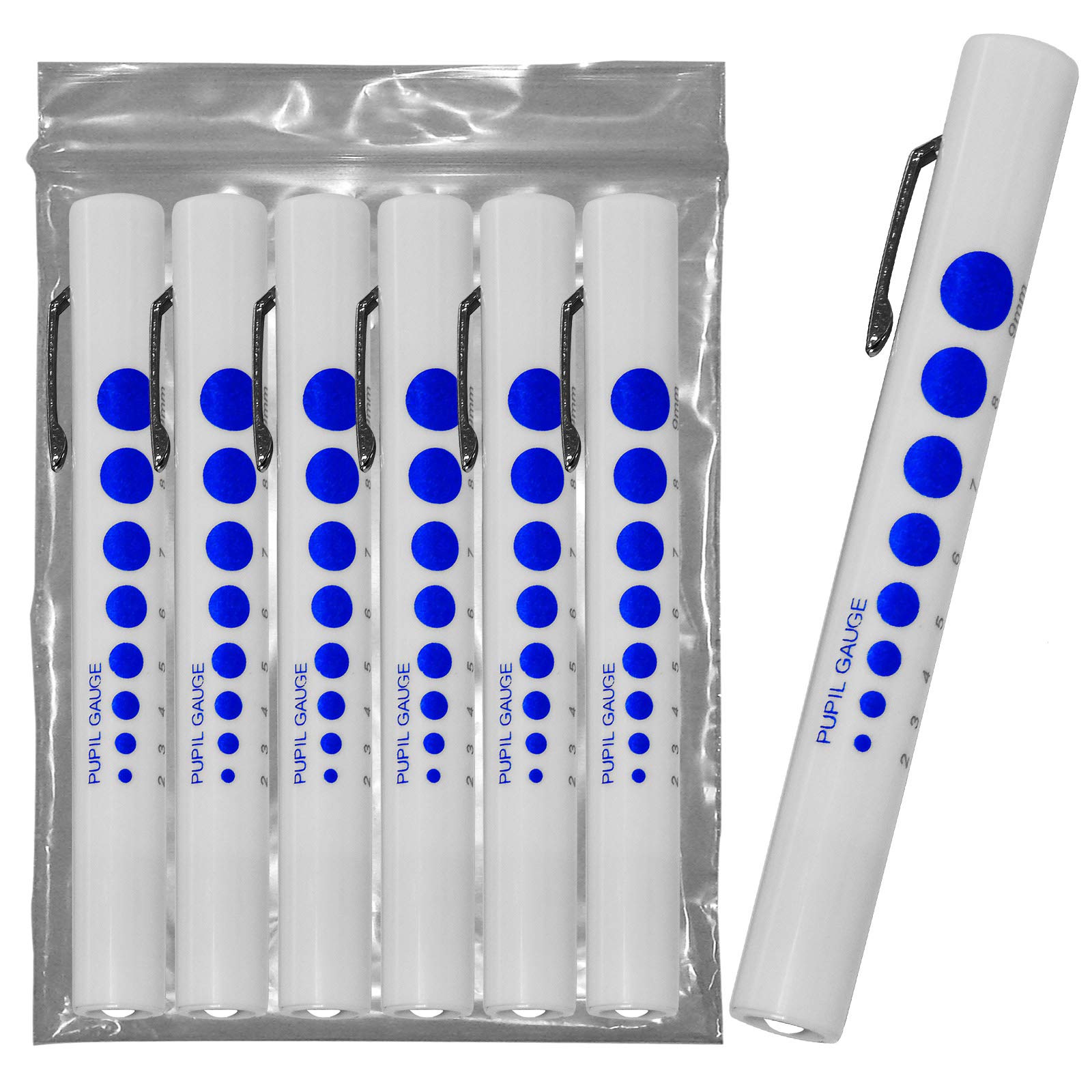 Qualicare Light 6 Pack First Aid Doctors Nurses Pen Flash Torch With Pupil Gauge
