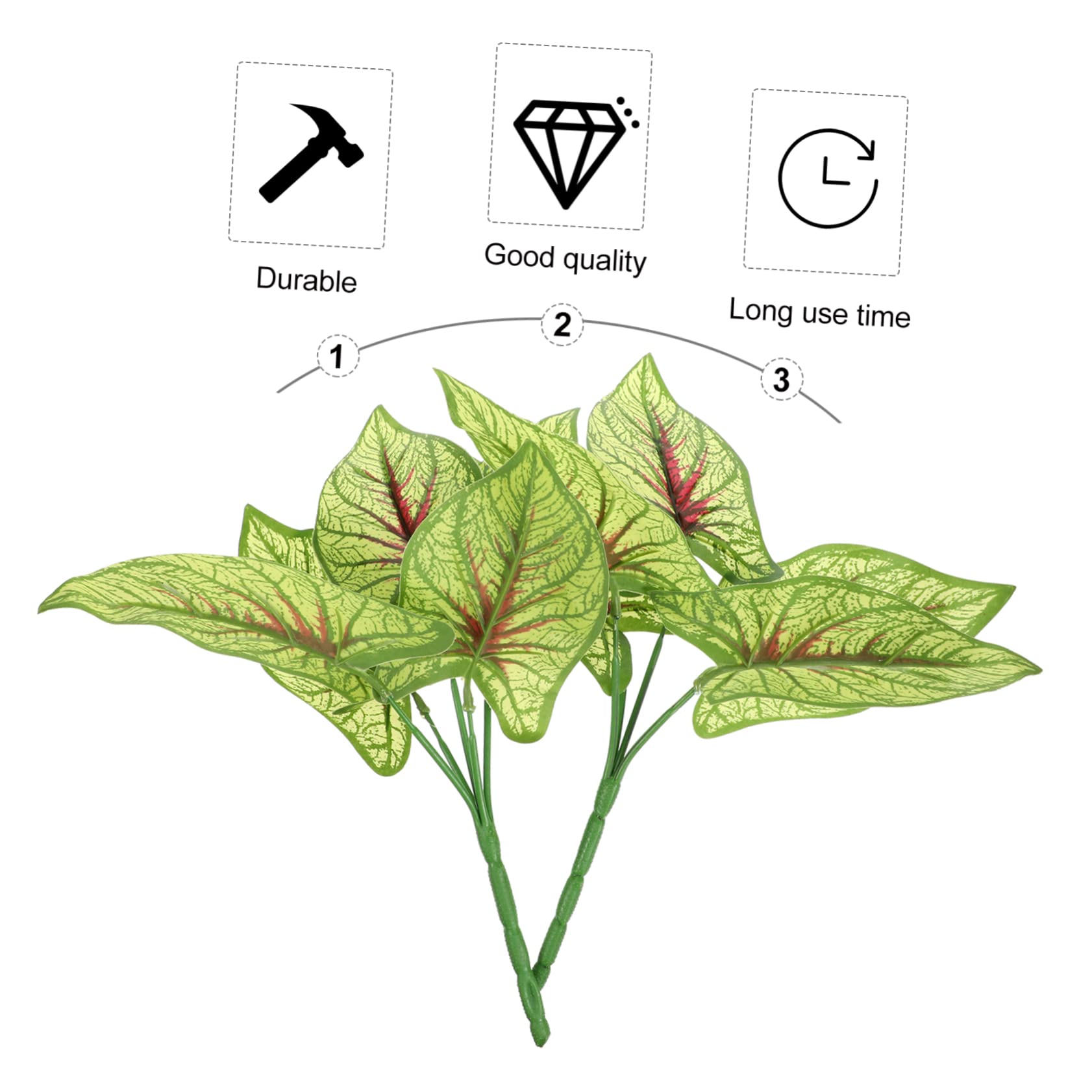 IMIKEYA 12piezas Artificiales De Simulación Verde para Decoración Jardín Sin y Duración