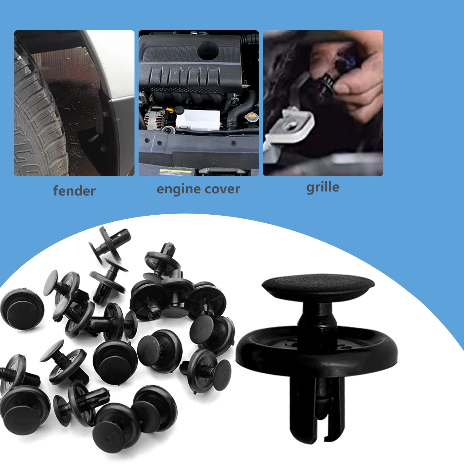 20Pcs Engine Under Cover Push Type Retainer Clips For Toyota Lexus 90467-07201 E - Foto 8