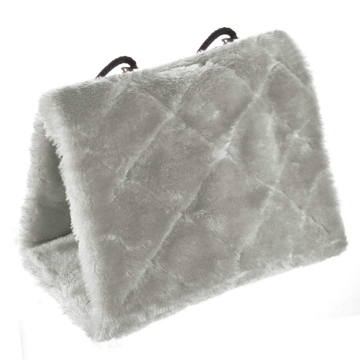 Gray plush bird hut hanging | Mubboo