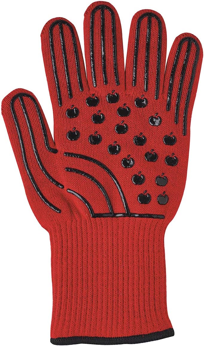 MASTRAD - A80810 Barbecue Glove-Protection Against Heat Up to 932°F - Perfect Insulation - Non-Slip - Ambidextrous - One Size