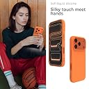 YATWIN Silicone Case for iPhone 17 Pro Max, Soft-Touch, Shockproof, DustProof, Antiskid Phone Cover for Apple iPhone 17 Pro Max - Orange gallery image
