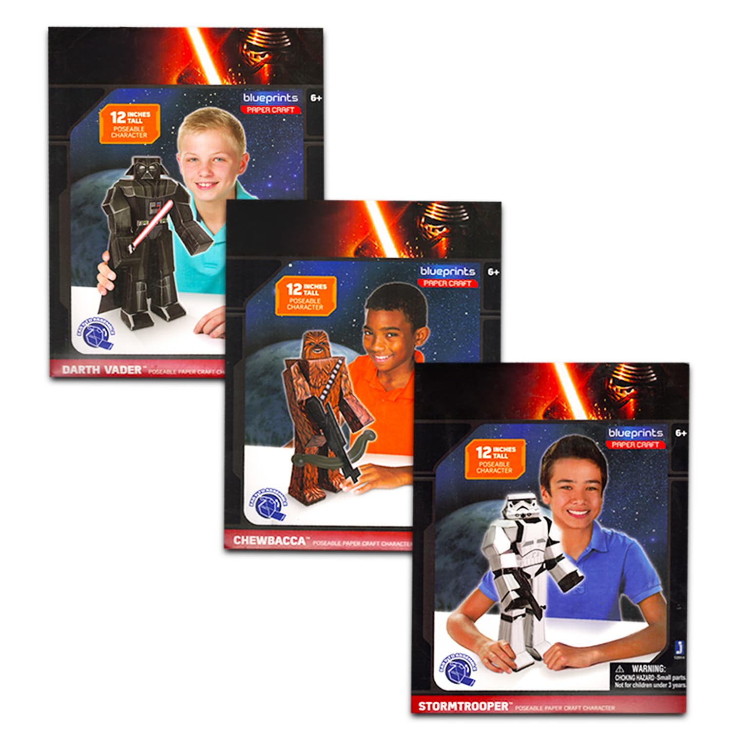 Star Wars Kit de modélisme en papier – 12 paquets d'activités en papier pour anniversaires, célébrations, activités amusantes, plus | Ensemble de fournitures de fête Star Wars pour enfants