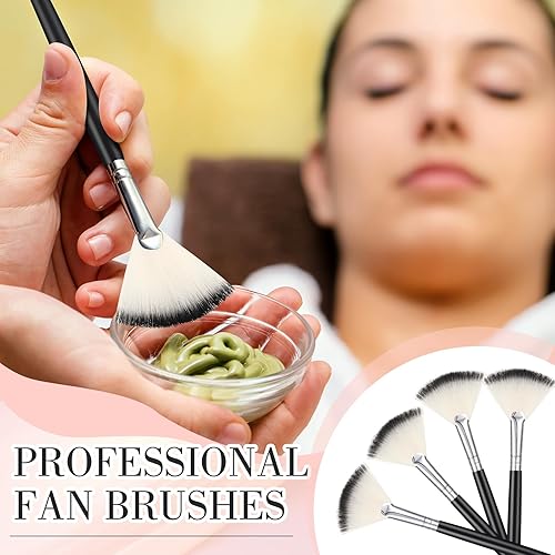 Miniatura 6 de 12 piezas de cepillo facial suave para colorete, brocha de maquillaje, aplicador de ácido, herramientas cosméticas multiuso para máscara de