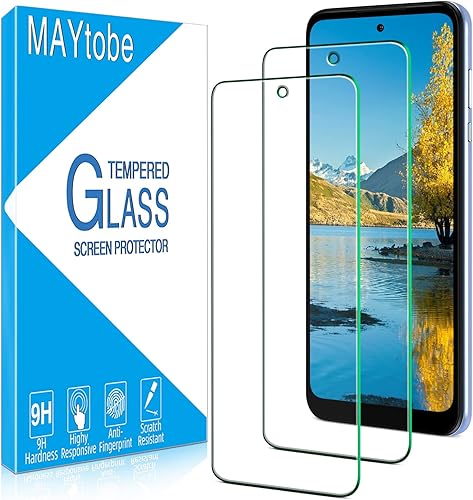 MAYtobe Paquete de 2 protectores de pantalla de vidrio templado diseñados para Motorola Moto G Power 2022, antiarañazos, sin burbujas