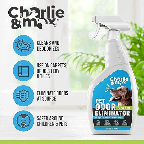 Miniatura 2 de Charlie  Max Spray eliminador de olores y manchas para mascotas  Limpiador a base de plantas elimina orina olores de mascotas manchas de perros