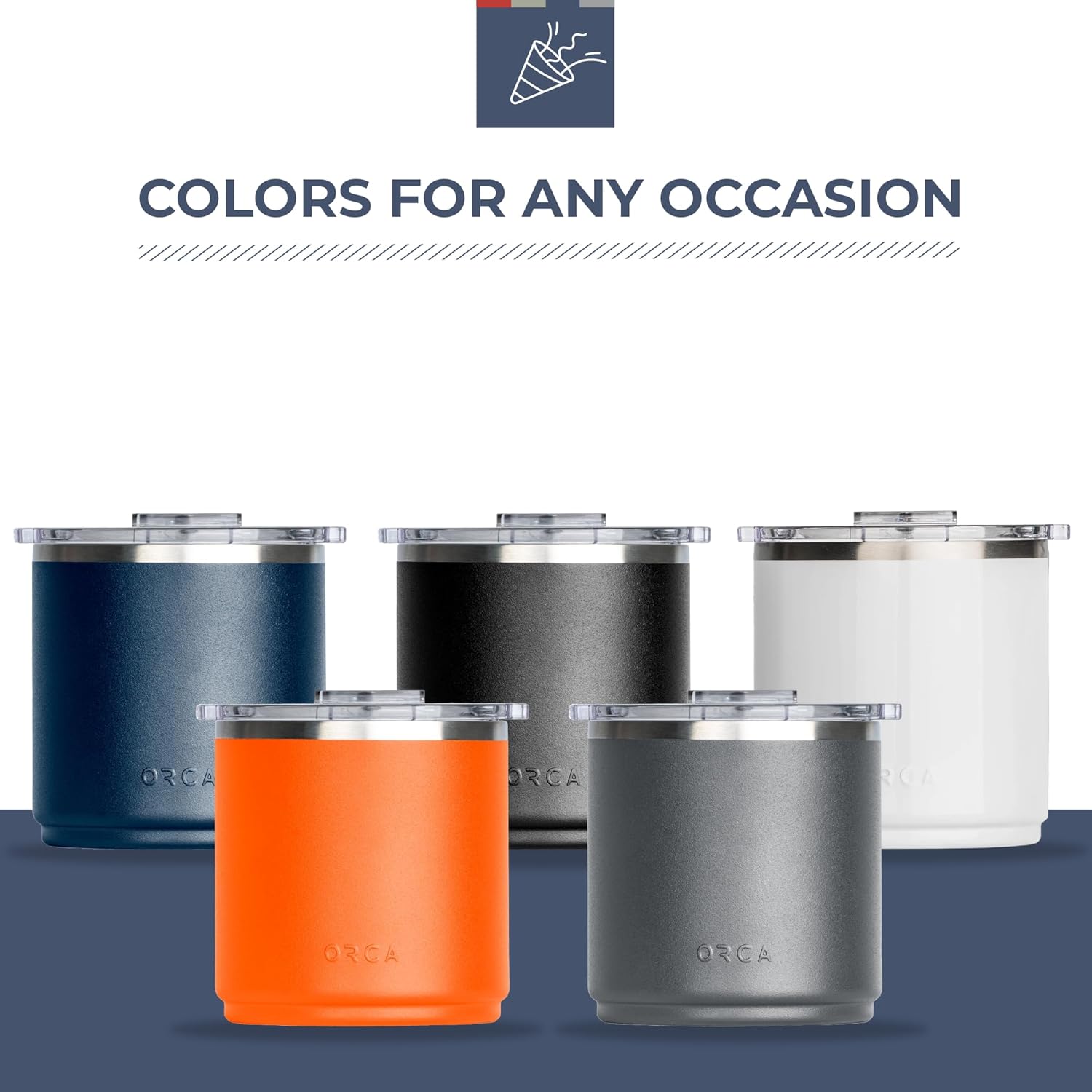 ORCA Shorty 16oz | Temperature Insulated, Vacuum Sealed Stainless Steel Mini Mug with Lid, Keeps Drinks Ice Cold or Hot — Navy - Image 5