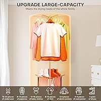 Vista 6 de Secadora de ropa portátil de 900 W – Minisecadora compacta para apartamentos pequeños, secadora de ropa eléctrica de secado rápido con gran