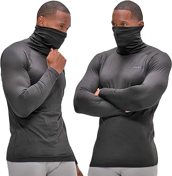 DEVOPS 2 Pack Mens Thermal Turtle Neck Compression Shirts Long Sleeve