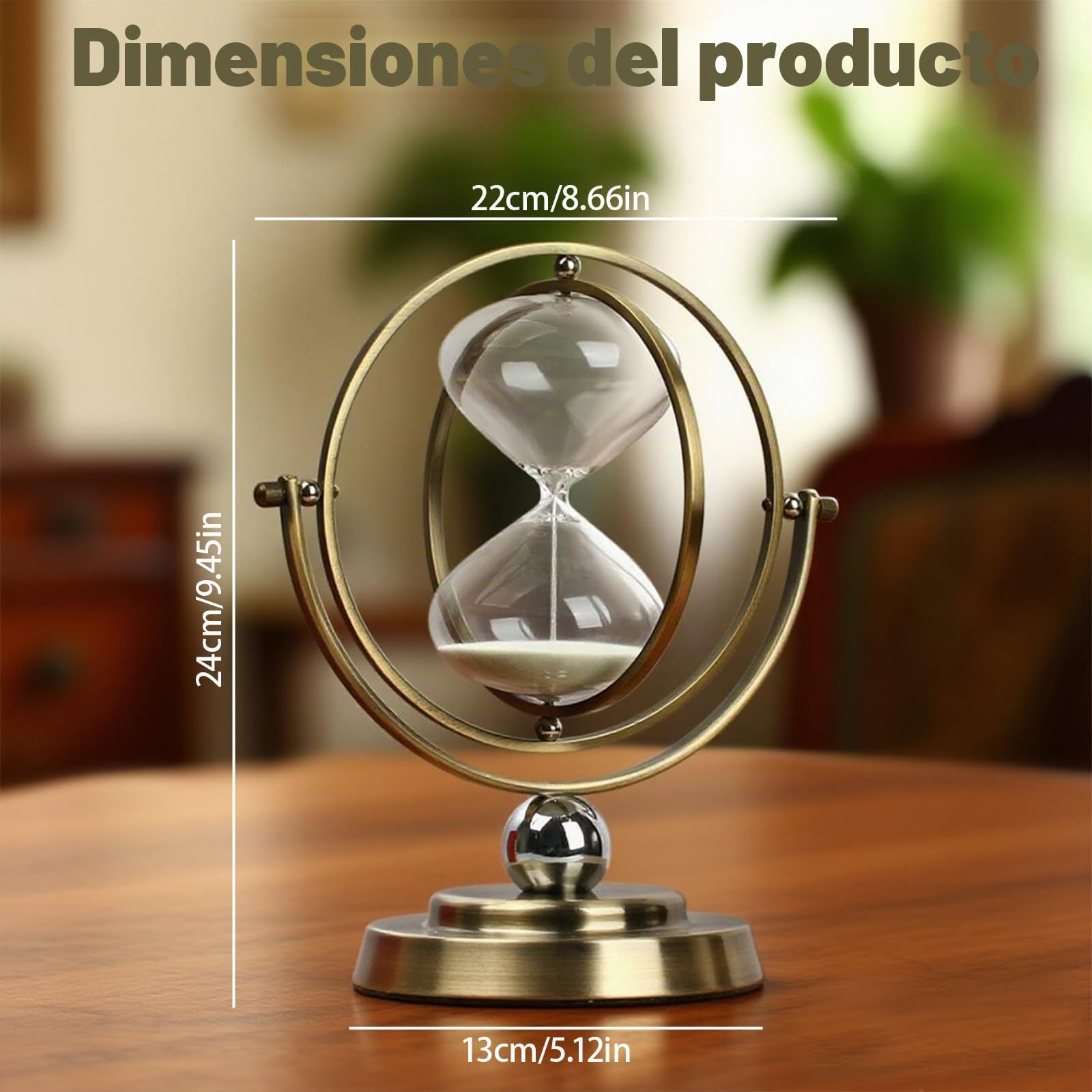 Temporizador de arena de reloj de arena de 30 minutos, temporizador clásico de vidrio de arena para cocina, estudio, decoración del hogar y la oficina