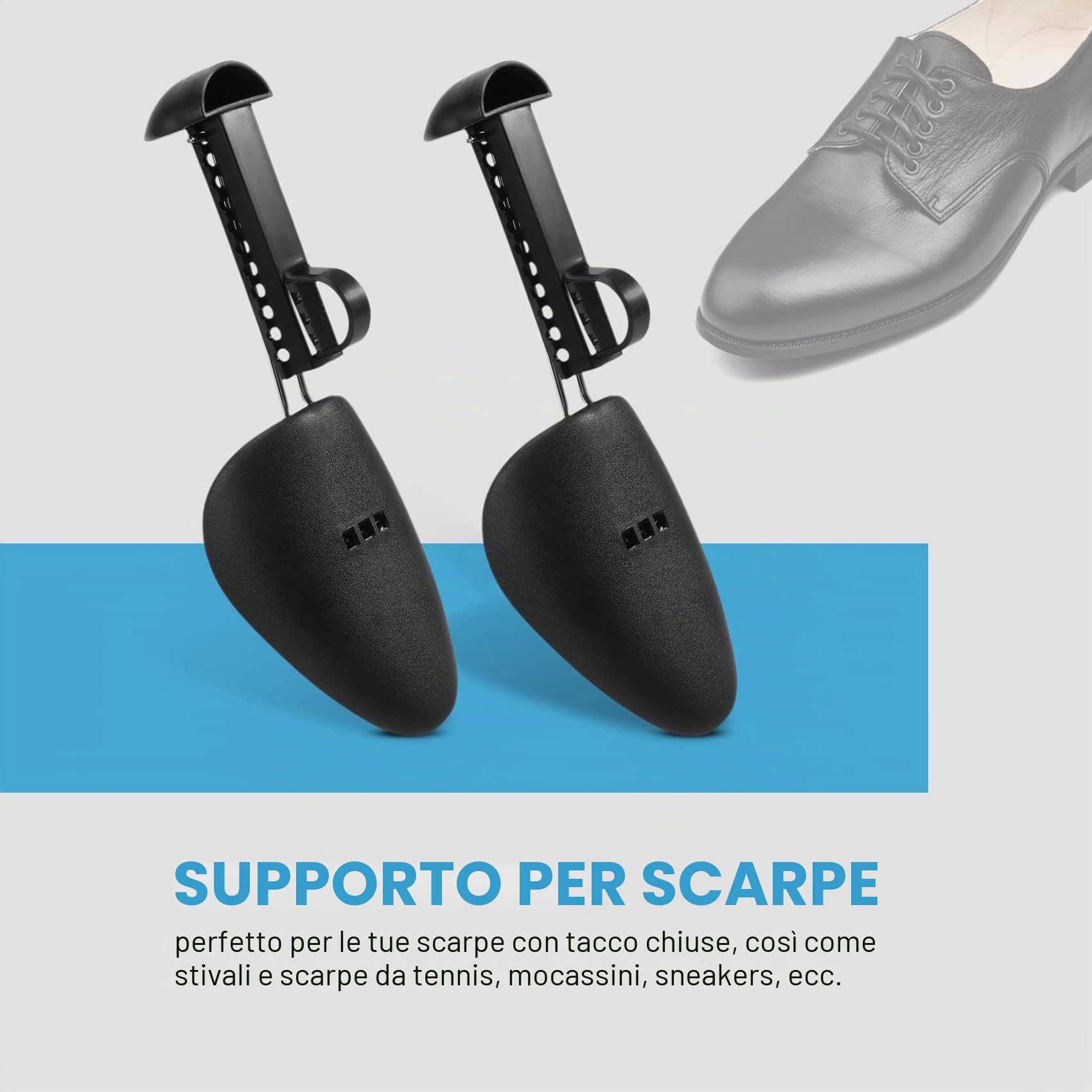 5 paia di pratiche in plastica, lunghezza regolabile, da uomo, per barella, per barella, per barca (5 paia di colore nero), Nero, Einheitsgröße