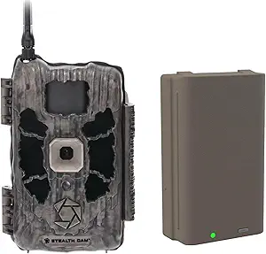 Stealth Cam Deceptor NO GLO 80ft Detection & IR Range 40MP Photo 1440P HD Video Capture Hunting Cellular Trail Camera and FieldMax Lithium Rechargeable Battery Cartridge - Dual Network asin的图片
