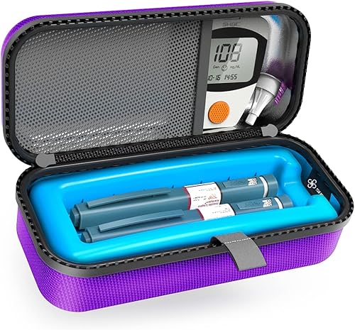 SHBC Estuche de transporte para bolígrafo de insulina, bolsa térmica médica portátil para diabetes con ladrillo de hielo protector, conveniente para