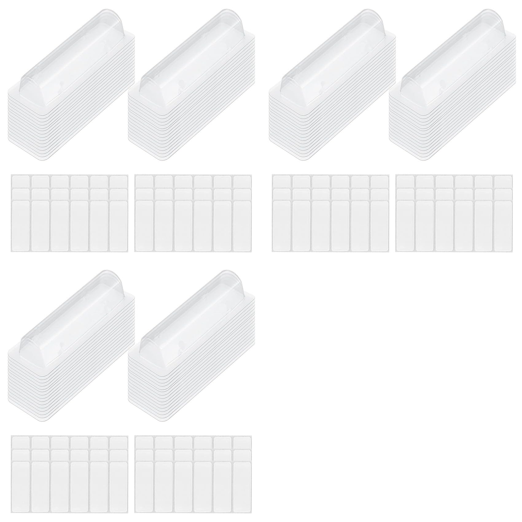 Hndhbfgrt 180Pcs Lip Balm Pouches Clear Plastic Clear Lipstick Money Holder Plastic Domes with Double Side Tape for DIY Crafts