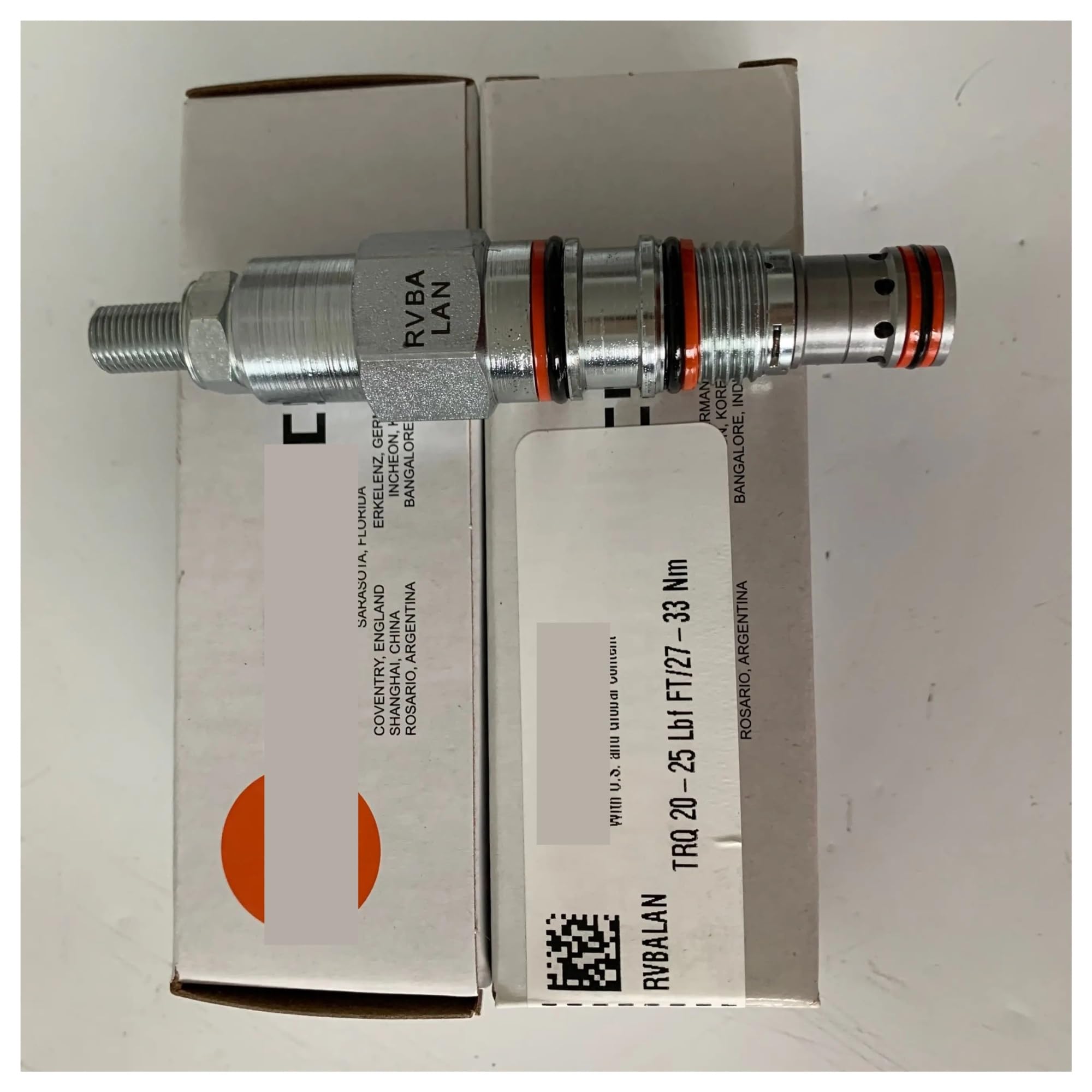 NURII Ventable, Pilotoperated, Balanced Piston Relief Valve Screw in Cartridge, RVBALAN RVBA-LAN RVBA LAN