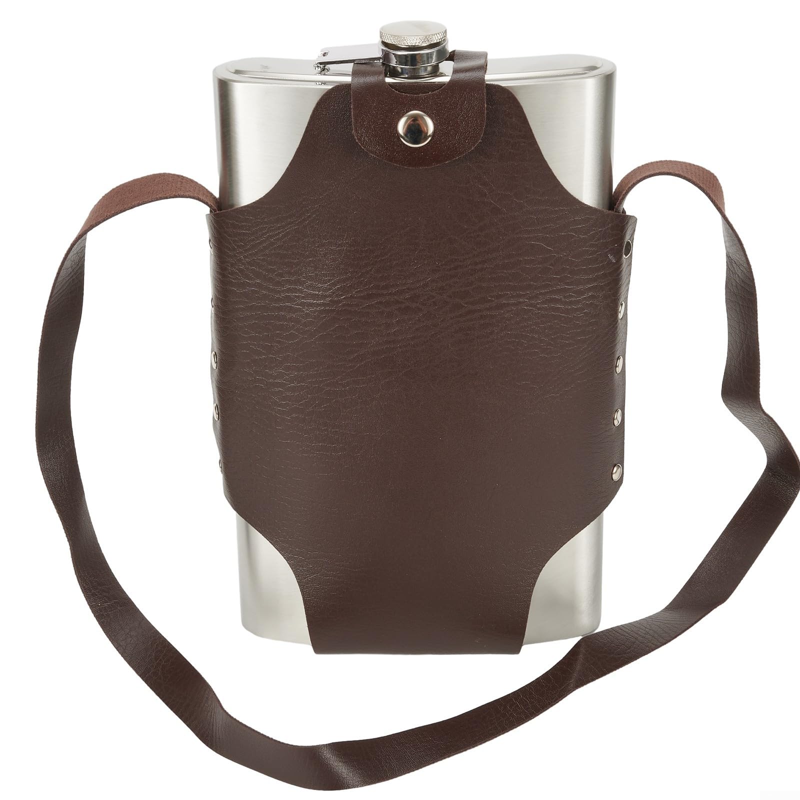 Stainless Steel Hip Flask, Big 64oz Outdoor Portable Flagon, Wine Pot, Metal Bottle
