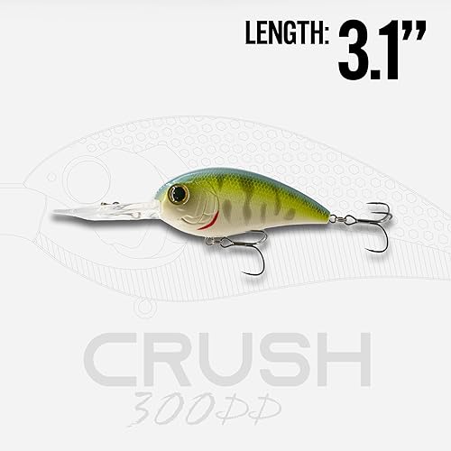 Miniatura 2 de 6th Sense Crush Deep Diving Crankbait - Señuelo de pesca de alta calidad en aguas profundas con detalles 3D, ganchos de níquel negro afilados y