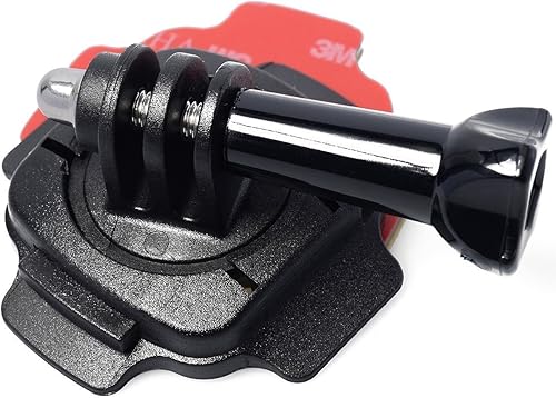 Miniatura 5 de Glorich Soporte giratorio para casco con rotación de 360 grados con cerradura + adhesivo 3M + tornillo para GoPro Hero 4 3+ 3 2 1 en negro