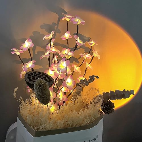 Miniatura 7 de Paquete de 2 ramas de flores artificiales de plumeria, ramo de berenjena ligera falsa Frangipani para decoración romántica del hogar (rosa)