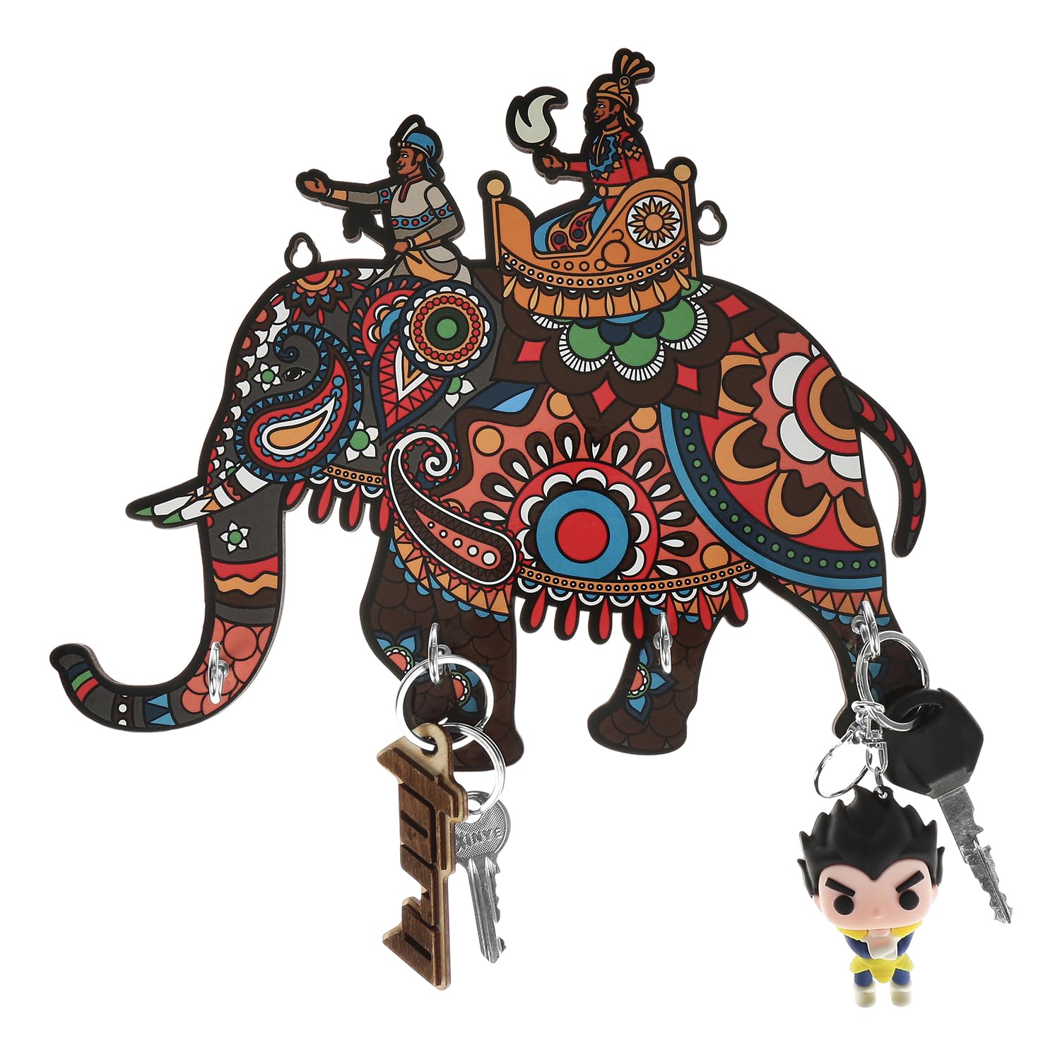 Amazon Brand - Solimo Designer Wall Mount Wooden Key Holder for Home| Elephant Design | 4 Hooks (B0CG1NPSSW) Amazon Price History, Amazon Price Tracker