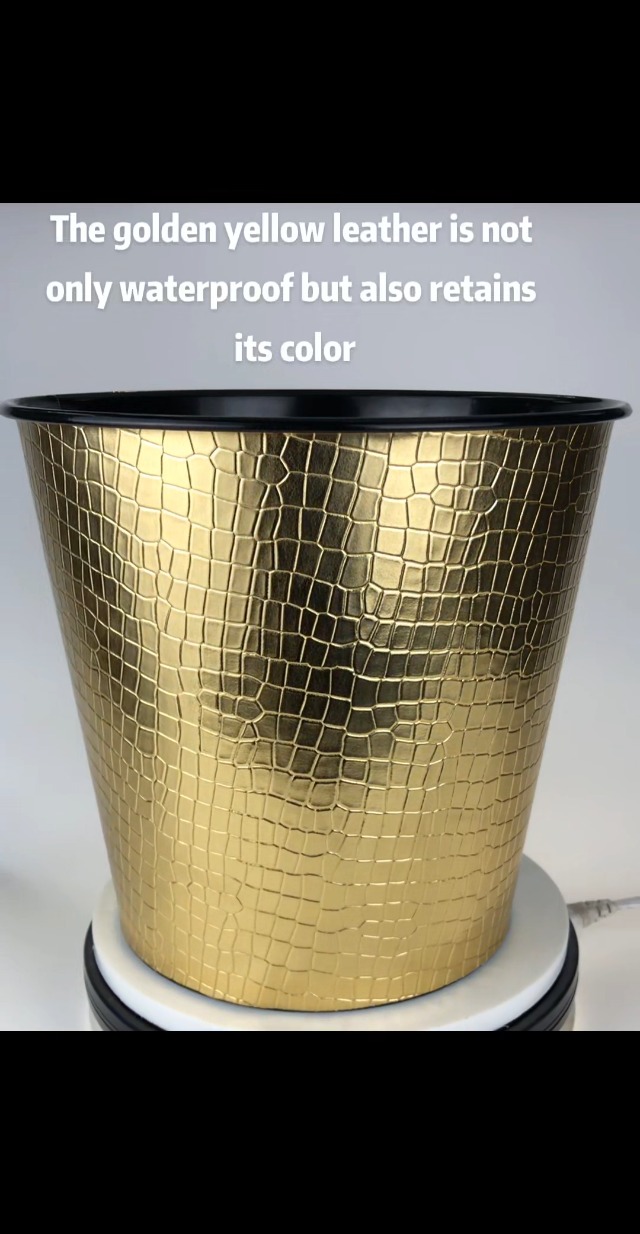 Image of NBHUZEHUA 2.6 Gallon Gold Metal Home Office Trash Can for Near Desk Bedroom Room Dorm Small Waste Paper Basket Garbage Can Trash Bin Dustbin