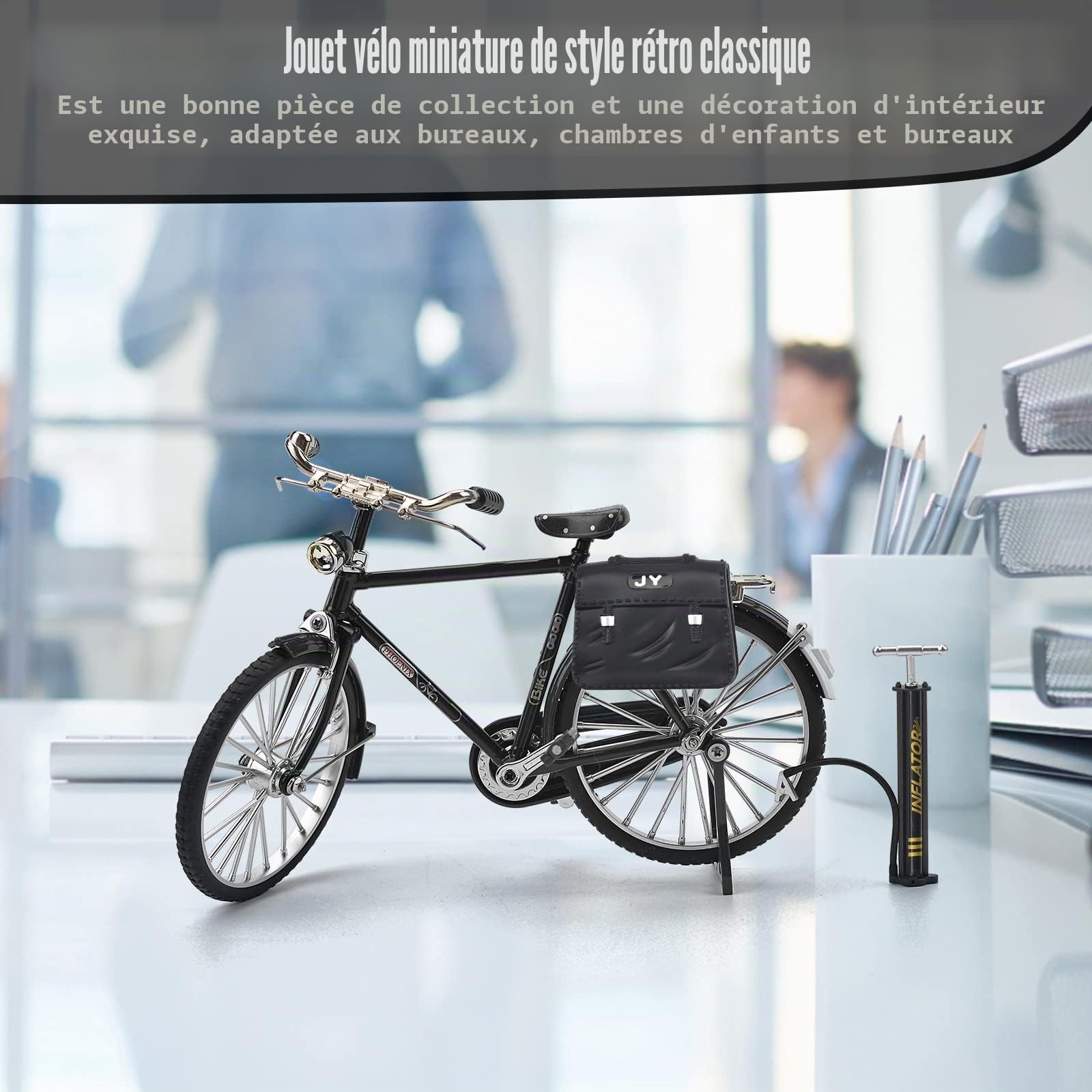 Vélo de Doigt Modèle de Vélo de Doigt Modèle 1:10 Jouet pour Vélo Miniature Mountain Ornements, BMX Finger Bike pour Collections, Décoration de Bibliothèques (Noir)