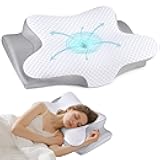 Cervical Neck Pillow for Sleeping - Ergonomic Side Sleeper Pillow for Pain Relief, Contour Cervical Pillow for Neck Support, Orthopedic Memory Foam Pillows Bed Pillow for Side Back Stomach Sleeper