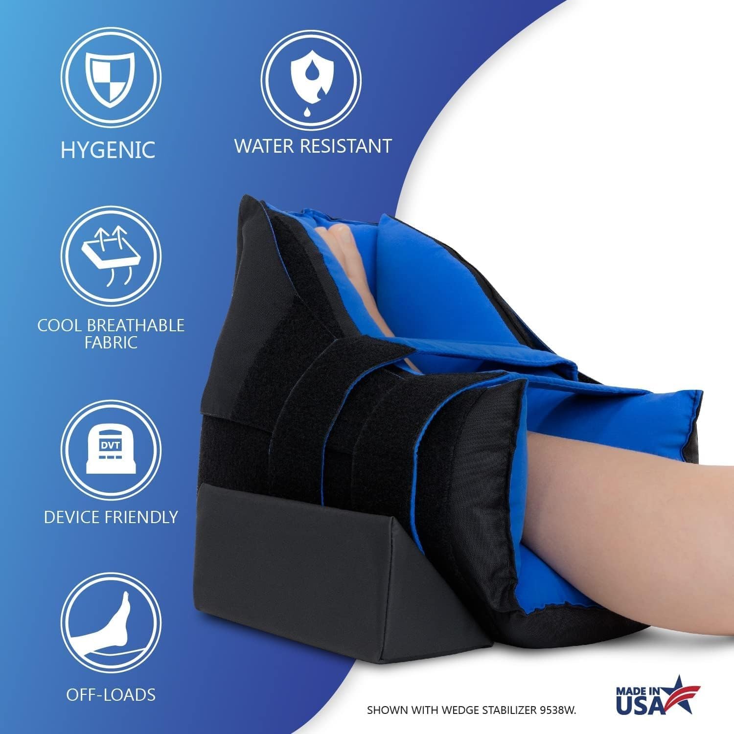 NYOrtho ZERO-G Heel Cloud with Wedge – Universal Fit Suspension Boot for Pressure Sores – Offloading Heel Protector with Foot Drop Prevention, Cooling Lining, Water-Resistant Cushion – Made in USA