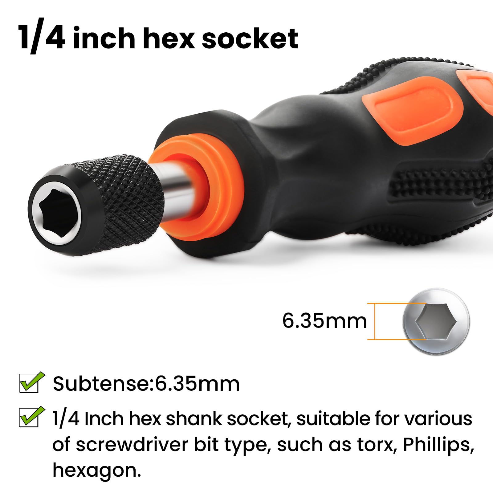 Ball End Allen Key Bit Set Hakkin 100mm Metric Ball End Hex Bits S2 Steel 1/4” Hex Shank Magnetic Allen Wrench Screwdriver Bit with Bit Driver for Furniture Assembly H1.5-H10 - Image 4