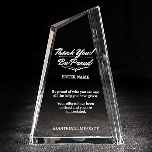 Miniatura 86 de Premio de agradecimiento personalizado grabado con láser, diseño grabado con láser, agradecimiento, añade tu propio texto, incluye caja de regalo