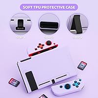 Vista 6 de RHOTALL Case for Nintendo Switch, Potable Carrying Case for Switch with Soft Cover, Screen Protector, 4 Thumb Caps, Wrist band and Shoulder strap