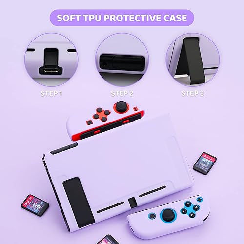 Miniatura 6 de RHOTALL Case for Nintendo Switch, Potable Carrying Case for Switch with Soft Cover, Screen Protector, 4 Thumb Caps, Wrist band and Shoulder strap,