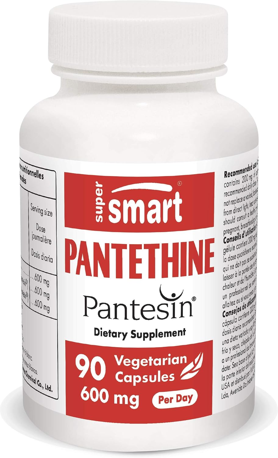Supersmart - Pantethine (Pantesin™) - Vitamin B5, 90 count (Pack of 1)