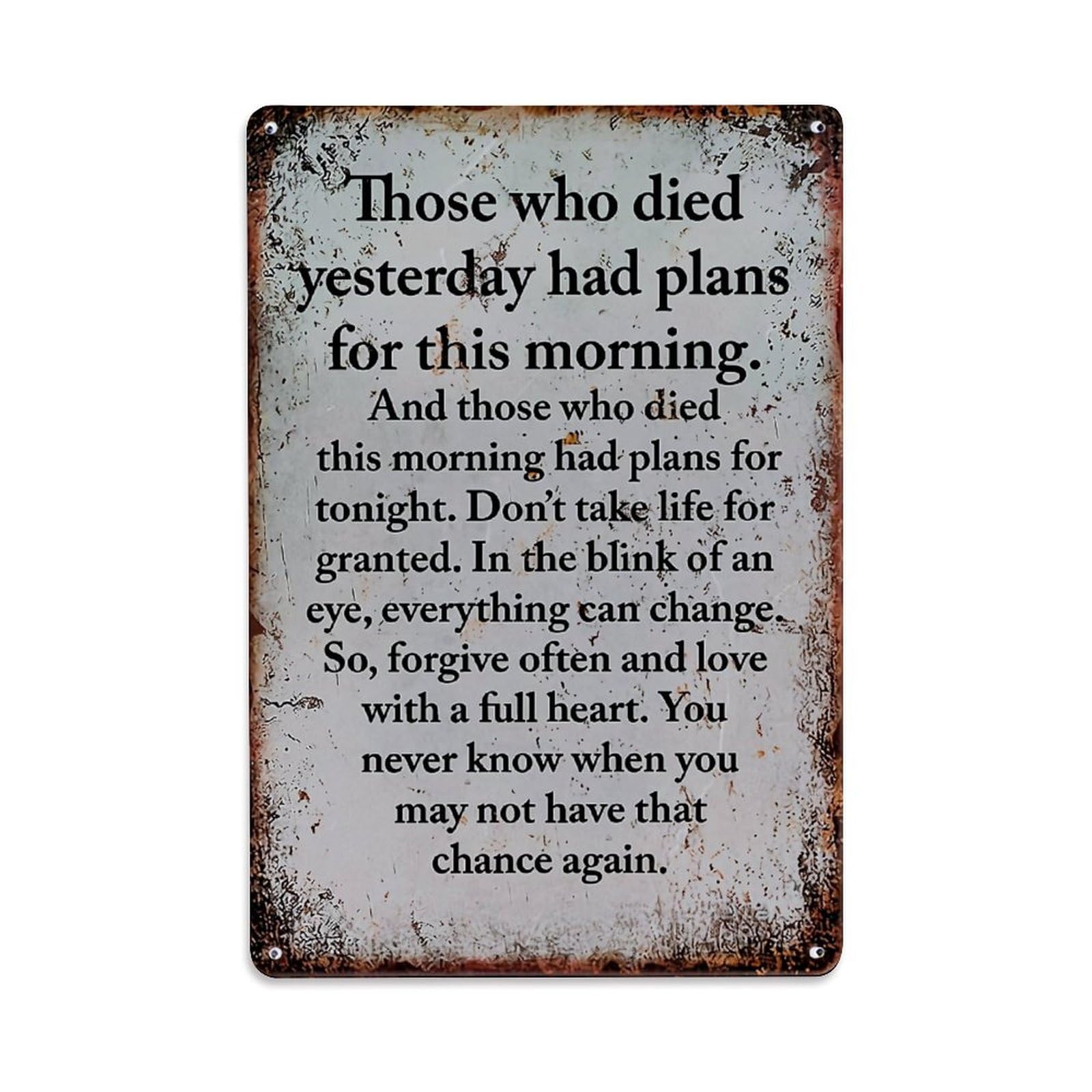 Rustic Metal Sign With Inspirational Quote Retro Metal Tin Sign, Vintage Decor Art Poster for Bar, Home, Man Cave, Kitchen, Laundry Room Gift 8x12Inch