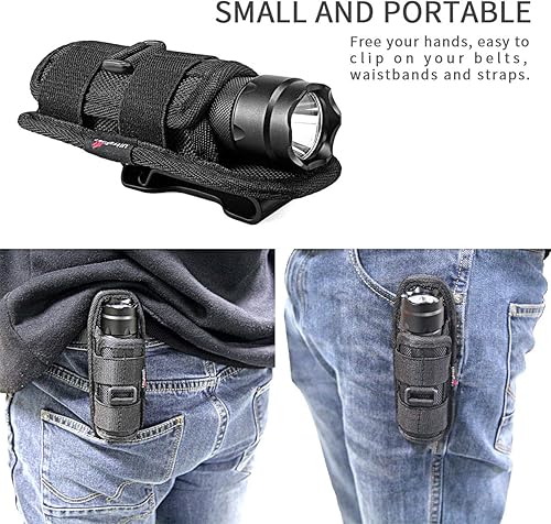 Miniatura 3 de ULTRAFIRE WF-502B - Linterna LED con funda, linterna táctica de un solo modo, 1000 linternas de alta resistencia con funda para cinturón, kit de