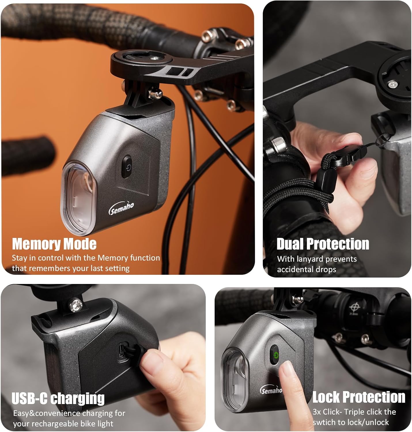 Bike Light, Bicycle Lights for Night Riding with Underneath Mounted Super Bright 1600 Lumen MTB Lights USB-C Rechargeable 4000mAh Front Bike Lights IP66 Waterproof for Road Mountain Cycling