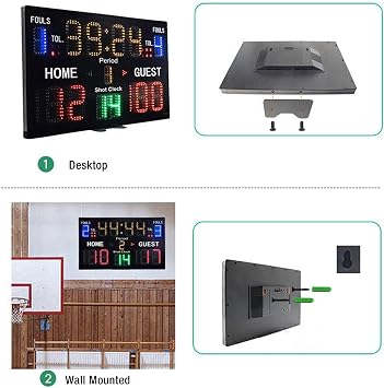 Portable Electronic Scoreboard with 15-Digit LED Display, Remote Control, for Basketball, Volleyball, Wrestling, Boxing, Tabletop Score Keeper