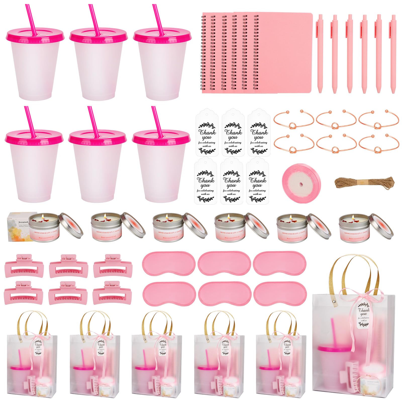 6 zestawów nagród na baby shower dla zwycięzców gier baby shower upominki prezenty w tym plastikowe świece do notatnika z torbą prezentową dla zwycięzców gości ślub wieczór panieński upominki