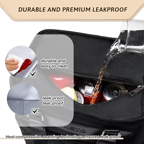 Miniatura 4 de Lonchera para mujer para el trabajo, lonchera aislada, lonchera suave con bolsillo lateral, bolsa enfriadora con correa ajustable para el hombro