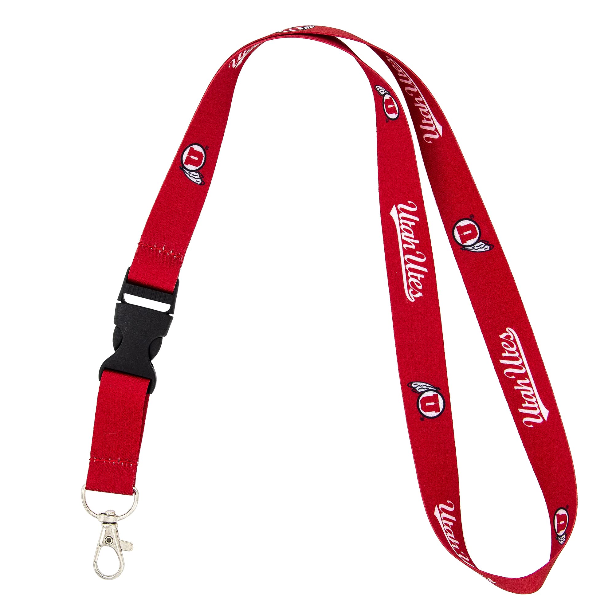 Desert Cactus University of Utah Lanyard U of Utes Car Keys ID Badge Holder Lanyard Keychain Detachable Breakaway Snap Buckle (Red)