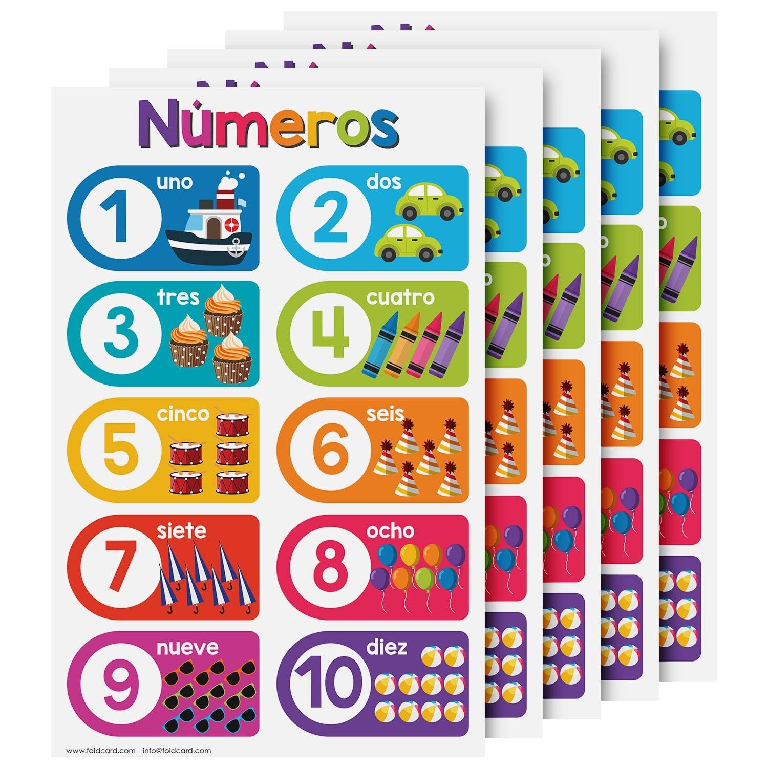Snapklik.com : Números 1-10 Spanish Chart For Preschool To Gradeschool ...