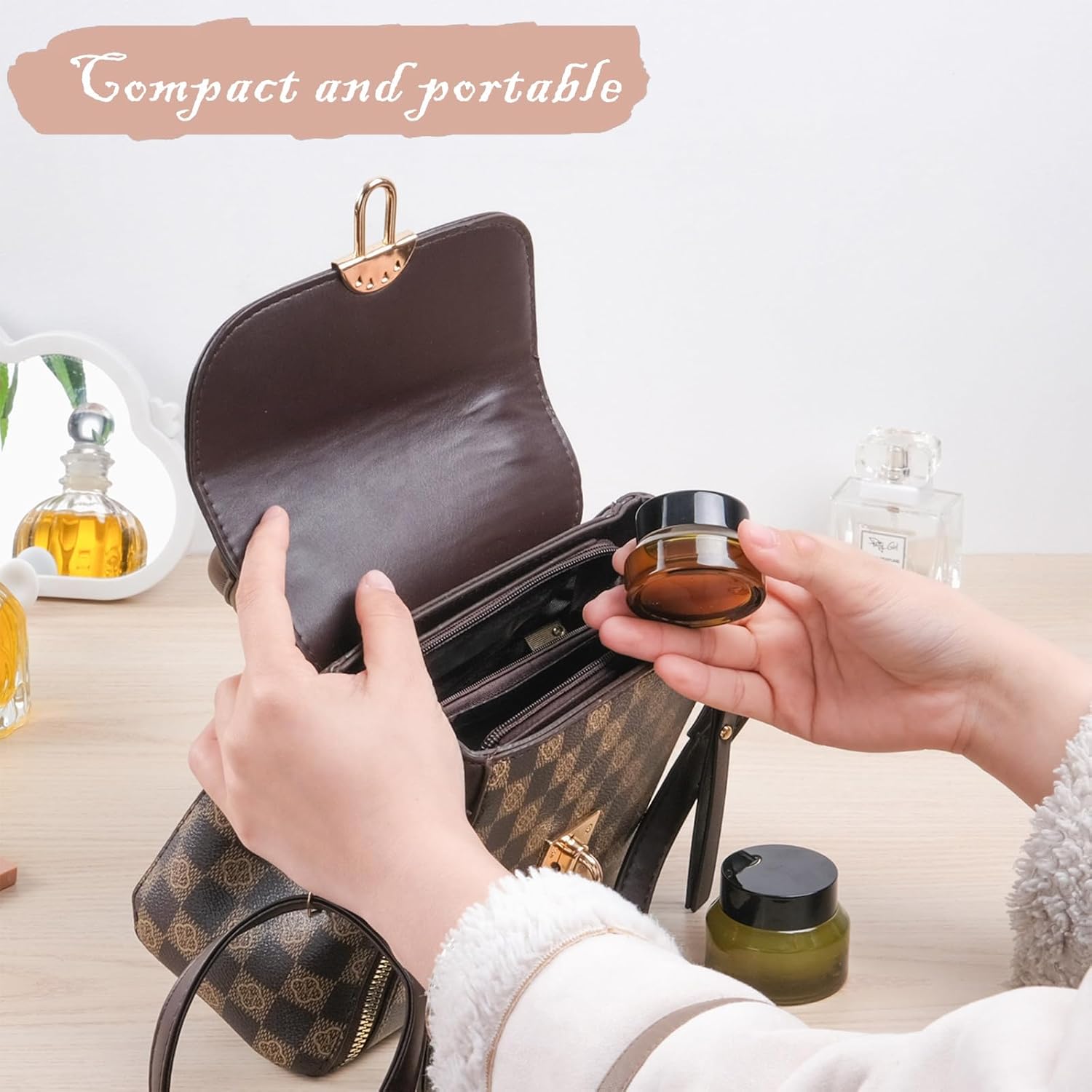12 pack Glass Cosmetic Jars with Lids Small Lotion Containers for Traveling Green Empty Skincare Container for Face Cream Toiletries Makeup (1oz)