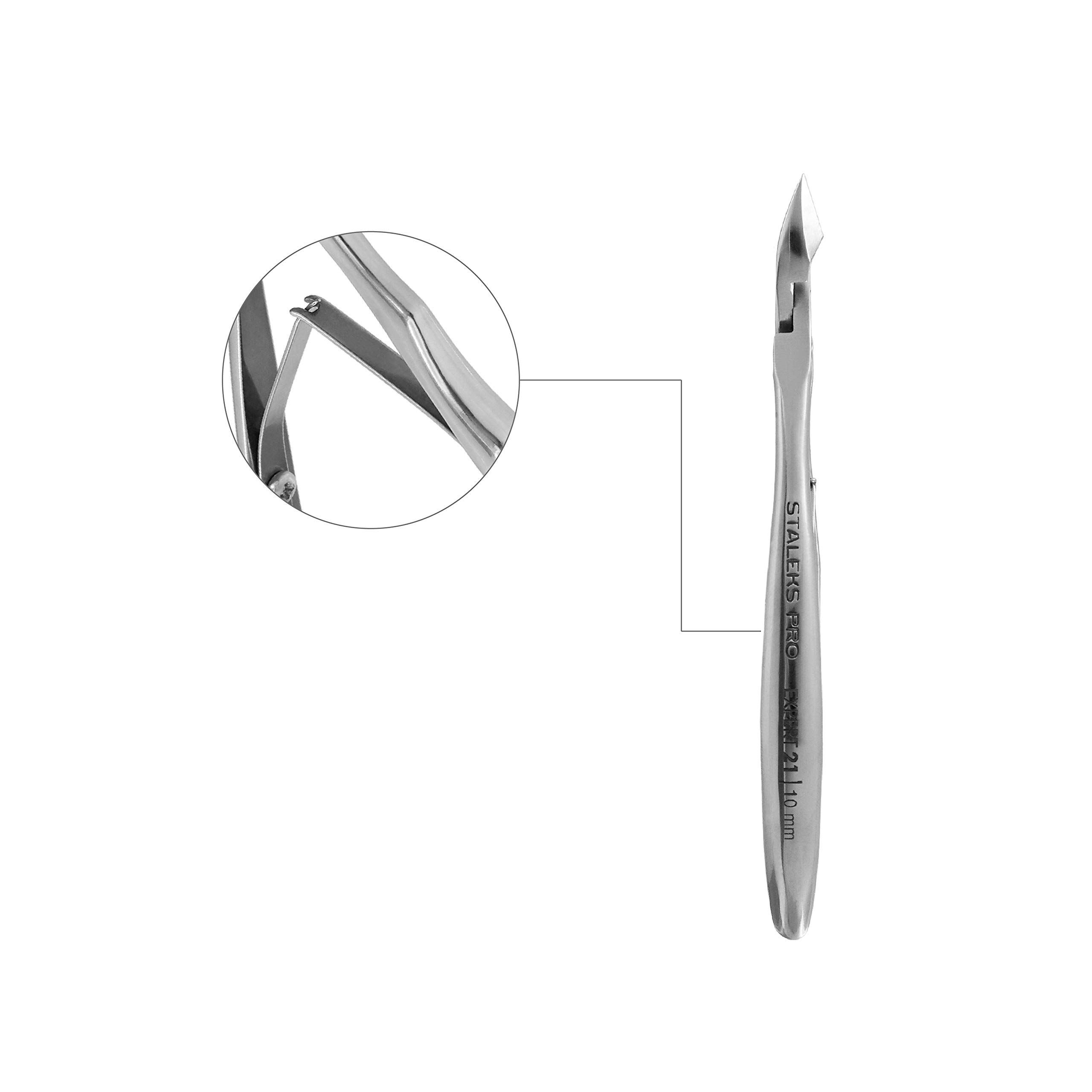 KL-01 - Pinza professionale Staleks, lunghezza 11,5 cm, taglio 1,4 cm, custodia protettiva in pelle
