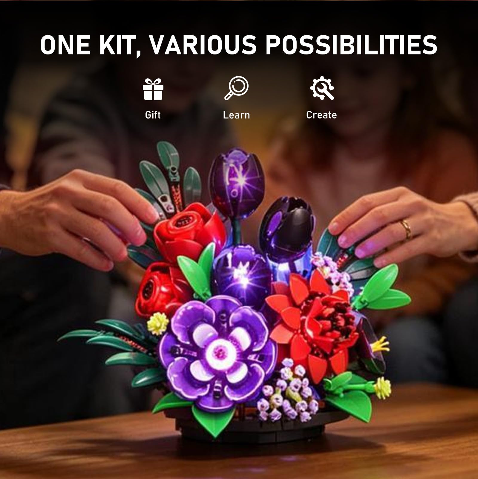 BRIKSMAX Zestaw oświetlenia LED do LEGO 11513 Ciemna kompozycja kwiatowa - Kompatybilny z Lego Botanicals Model klocków - Nie zawiera zestawu Lego