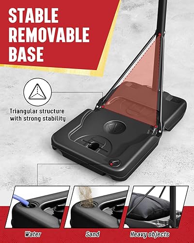 Miniatura 6 de Seray Aro de baloncesto para niños al aire libre de 3.2-7.2/10 pies, ajustable 10s, aro de baloncesto para niños, adultos, niños pequeños