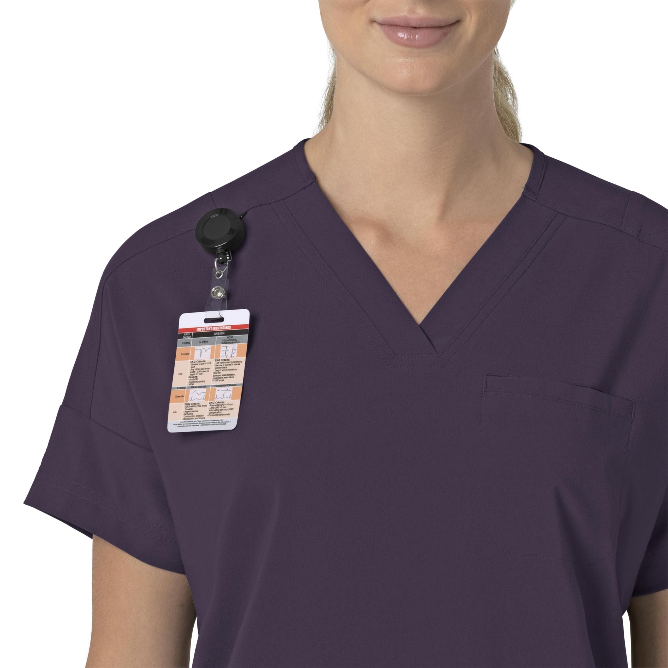 Carhartt Women's Oversized V-Neck Scrub Top, Black Plum